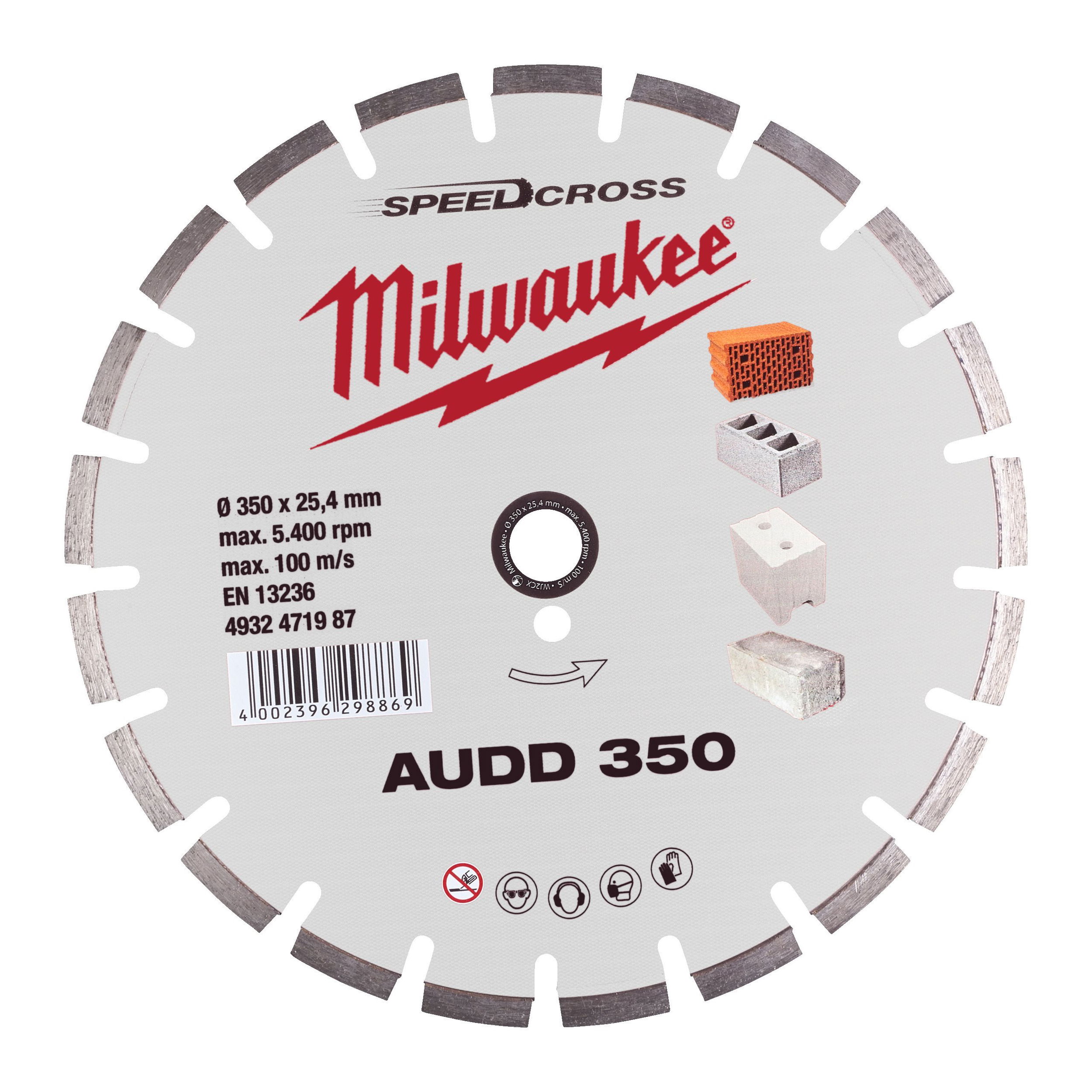 Milwaukee Speedcross AUDD gyémánt vágótárcsa, Ø350 mm termék fő termékképe